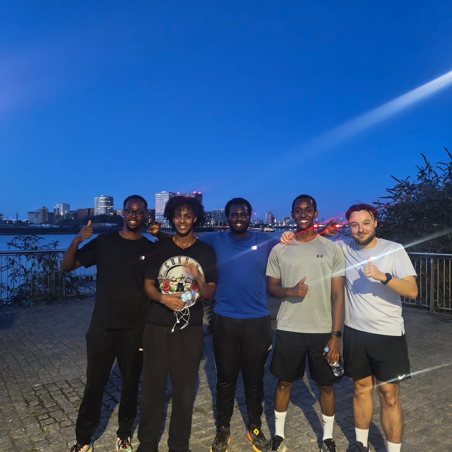 Night run, riverside